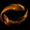 Fire spinning in a circular motion.