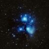 The pleiades star cluster in the night sky